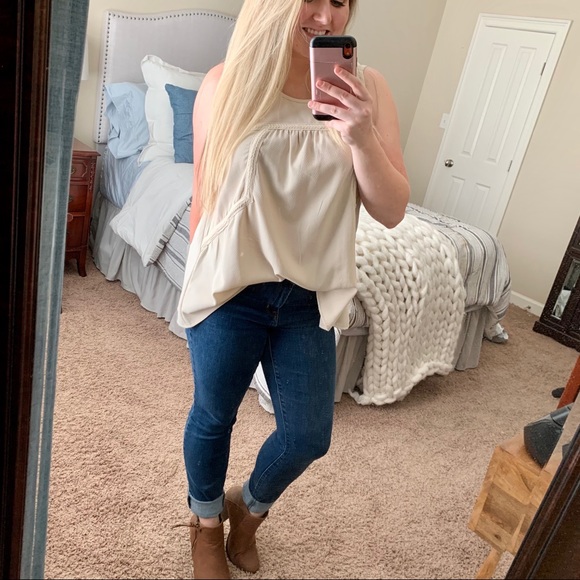 Buckehead Betties Cream Berkley Tank Large - Picture 1 of 8